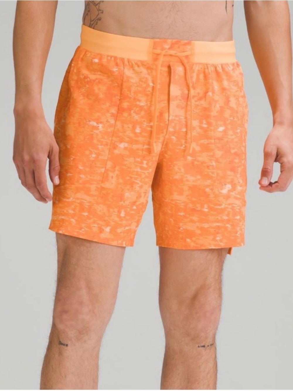 lululemon athletica Men's Marbled Orange Swim Board Shorts